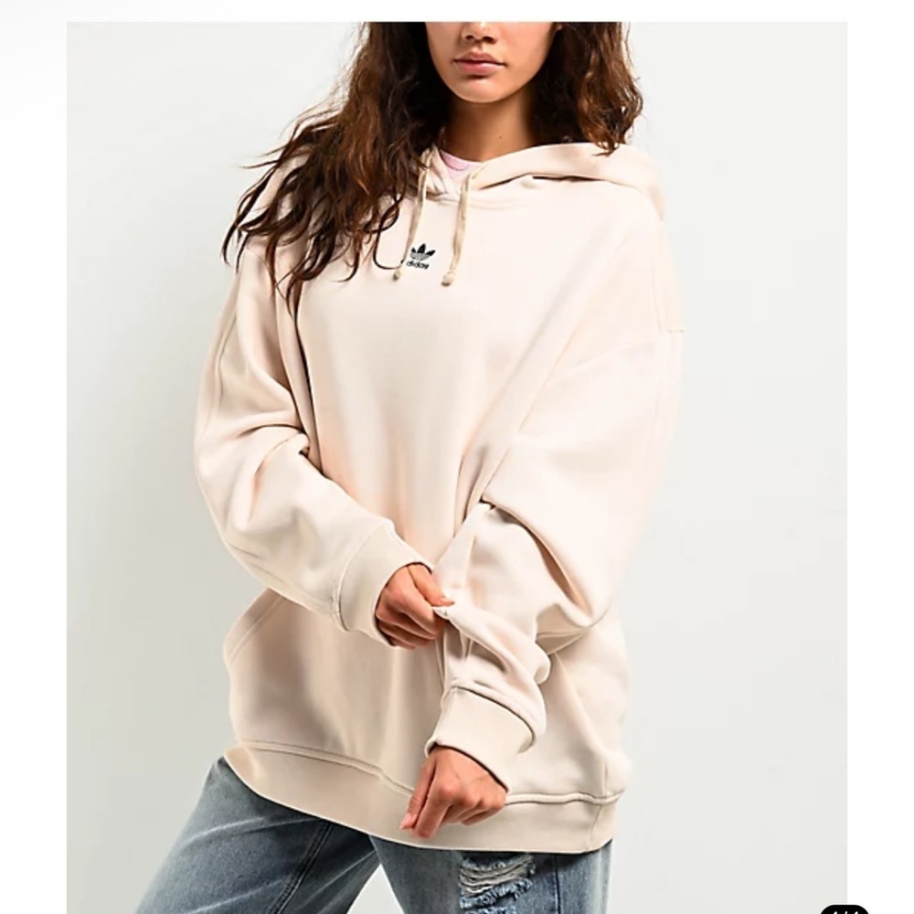 ADIDAS Essentials Oversized Crème Hoodie women's size medium